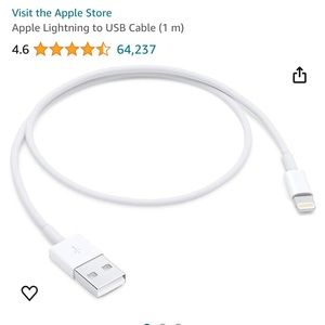 apple | lightning to usb cable charger 1m